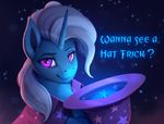  2017 animated english_text equine feral friendship_is_magic glowing hat horn looking_at_viewer magic mammal my_little_pony rodrigues404 smile solo text trixie_(mlp) unicorn wizard_hat 