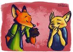  2017 anthro canine clothed clothing disney female fox fur male mammal nick_wilde skye_(zootopia) softlight289 zootopia 