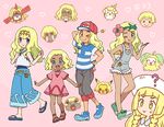  4girls ? baggy_pants baseball_cap blonde_hair blue_eyes blue_pants braid brother_and_sister capri_pants dark_skin dark_skinned_male dress flower gen_1_pokemon gen_4_pokemon gen_7_pokemon green_eyes hair_flower hair_ornament hairband hat hoshi_(pokemon) jewelry kaki_(pokemon) kukui_(pokemon) lillie_(pokemon) long_hair mamane_(pokemon) mao_(pokemon) multiple_boys multiple_girls necklace okonomi one_eye_closed open_mouth overalls pants pikachu pink_dress pokedex pokemon pokemon_(anime) pokemon_(creature) pokemon_sm_(anime) red_hat rockruff rotom rotom_dex sandals satoshi_(pokemon) shirt short_hair short_sleeves siblings sleeveless sleeveless_shirt smile steenee striped striped_shirt suiren_(pokemon) sun_hat sunglasses swimsuit swimsuit_under_clothes togedemaru trial_captain twin_braids white_hat wig z-ring 