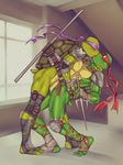  anthro athletic biceps blush brothers crylin donatello_(tmnt green_skin group group_sex hand_holding holding_waist incest inside kissing male male/male mask muscular open_mouth passionate_kiss raphael_(tmnt) reptile scalie sex shell sibling teenage_mutant_ninja_turtles turtle 