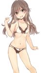  arashio_(kantai_collection) black_panties blush bra breasts brown_eyes brown_hair collarbone commentary eyebrows_visible_through_hair hair_between_eyes kantai_collection long_hair looking_at_viewer multi-strapped_panties nagami_yuu navel open_mouth panties simple_background sketch small_breasts solo underwear underwear_only white_background white_bra 