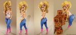  1girl 3d absurdres anthro ass blonde_hair breasts cleavage coco_bandicoot crash_bandicoot curvy female green_eyes highres huge_ass medium_breasts plump pointy_ears solo thick_thighs thighs 