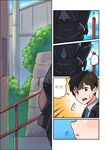  absurdres blue_eyes brown_hair comic commentary_request formal highres kamille_(vcx68) kimi_no_na_wa korean necktie profile suit sweatdrop tachibana_taki translation_request 