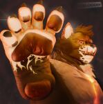 3d_(artwork) 5_toes canid canid_demon canine claws demon digital_media_(artwork) feet fire foot_fetish foot_focus heat_(temperature) hellhound hi_res iglooder male mammal mythological_canine mythological_creature mythology pawpads simple_background soles solo toe_claws toes