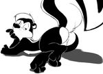  0r0ch1 anus butt looney_tunes male mammal pep&#233;_le_pew pepe_le_pew plain_background presenting presenting_hindquarters raised_tail skunk solo warner_brothers white_background 