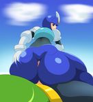  absurdres ass ass_grab blue_eyes butt butt_grab buttjob capcom female hi_res highres hind_view hot_dogging huge_ass huge_butt hyoumaru looking_back male mega_man mega_man_(series) mermaid monster monster_girl penis pov_ass precum rockman rockman_(classic) rockman_(original) rockman_9 smile splash_woman tornado_man tornadoman 