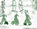  1girl absurdres ass backboob breasts dress embarrassed expressions fundoshi ghost ghost_tail green hat highres hiyuu_(flying_bear) japanese_clothes jpeg_artifacts large_breasts monochrome nude short_hair soga_no_tojiko touhou translation_request 