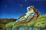  anthro armpits blue_fur breasts canine duo female fur male male/female mammal nipples nude steve_martin tuft 