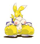  artist_request blue_eyes breasts digimon furry gloves nipples pubic_hair pussy renamon 