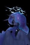  2017 black_background blue_hair eosphorite equine female feral friendship_is_magic hair horn long_hair mammal my_little_pony princess_luna_(mlp) simple_background solo winged_unicorn wings 