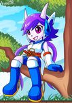  2017 anthro aquatic_dragon arung98 boots breasts clothed clothing dragon female footwear freedom_planet freedom_planet_2 gloves horn hybrid mammal open_mouth outside sash_lilac solo video_games 