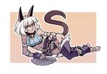  1girl blue_eyes cat_ears cat_tail collar money ms._fortune_(skullgirls) nadia_fortune scar skullgirls solo white_hair 