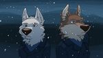  animated blush brown_fur canine clothed clothing disney fur gary_(zootopia) larry_(zootopia) male male/male mammal snow unknown_artist white_fur wolf zootopia 