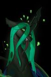  2017 black_background changeling eosphorite female feral friendship_is_magic green_eyes hair horn long_hair long_tongue looking_at_viewer my_little_pony queen_chrysalis_(mlp) simple_background solo tongue tongue_out wings 