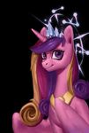  2017 black_background eosphorite equine female feral friendship_is_magic hair horn long_hair looking_at_viewer mammal multicolored_hair my_little_pony princess_cadance_(mlp) purple_eyes simple_background smile solo winged_unicorn wings 