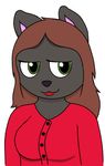  anthro brown_hair bust_portrait clothed clothing female flat_shading fur green_eyes grey_fur hair jade_hunter_(artist) lips mammal mature_female mouse portrait rodent solo yvette_(jade_hunter) 