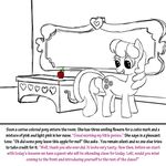  apple bitterplaguerat cheerilee_(mlp) dialogue english_text equine food friendship_is_magic fruit horse mammal my_little_pony pony solo table text 