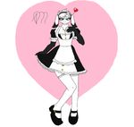  &lt;3 amarashi anthro arin black_eyes breasts caprine clothed clothing eyes_closed eyewear female footwear fur glasses goat hair horn legwear long_ears maid_uniform mammal romantic seductive shoes solo stockings suit uniform white_fur white_hair 