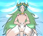  1boy 1girl :d animated bouncing_breasts breasts cum facial glasses green_eyes green_hair happy_sex large_breasts long_hair lying minus8 missionary nipples nude on_back paizuri palutena penis pov pov_eye_contact pussy sex smile thighhighs uncensored vaginal white_legwear 