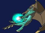  _magra123 angry black_scales draconian flying magic male multi_colored_eyes scales solo 