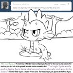  angry bitterplaguerat bush dialogue dirt dirty dragon english_text friendship_is_magic my_little_pony solo spike_(mlp) text tree 