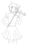  2017 5_fingers absurd_res anthro bow_(stringed_instrument) clothed clothing digital_media_(artwork) facsasd female fish frown fsasd glare hair hi_res holding_object looking_at_viewer marine musical_instrument nova_whitesail open_mouth playing_music playing_violin shark simple_background solo standing violin white_background 