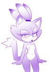  2016 anthro blaze_the_cat blush breasts cat feline female fur hair half-closed_eyes hearlesssoul mammal navel nipples nude open_mouth purple_fur purple_hair pussy small_breasts solo sonic_(series) standing 