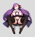  bb_(fate)_(all) bb_(fate/extra_ccc) black_legwear blush book breasts cameltoe fate/extra fate/extra_ccc fate_(series) full_body gloves grey_background hair_ribbon heart heart-shaped_pupils highres lace lace-trimmed_thighhighs large_breasts lingerie long_hair lying necolab on_back panties purple_eyes purple_hair ribbon simple_background solo spread_legs symbol-shaped_pupils thighhighs underwear very_long_hair white_background white_gloves 