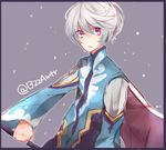  1boy cape jacket mikleo_(tales) open_mouth purple_eyes short_hair tales_of_(series) tales_of_zestiria white_hair 