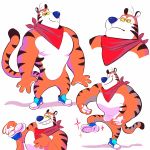  2019 absurd_res anthro blue_nose clothing felid frosted_flakes fur hi_res kellogg&#039;s male mammal mascot muscular muscular_male pantherine plum_(artist) stripes tiger tony_the_tiger 