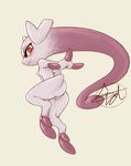  2017 absurd_res anus blush breasts butt digital_media_(artwork) eyelashes female hi_res its-spot legendary_pok&eacute;mon looking_at_viewer looking_back mammal mega_evolution mega_mewtwo mega_mewtwo_y nintendo nipples nude pok&eacute;mon pussy red_eyes semi-anthro signature simple_background smile solo video_games 