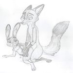  anthro breasts butt canine disney drawning duo female fox judy_hopps lagomorph male mammal nick_wilde nude open_mouth rabbit sex simple_background smile tongue white_background zootopia 