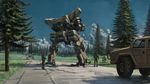  car day forest ground_vehicle helmet highres humvee karamas mecha military military_uniform motor_vehicle nature original outdoors pine_tree science_fiction soldier tree uniform walker 