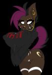  &lt;3 2019 black_lipstick bottomless breasts butt clothed clothing cutie_mark dusky_(oc) equine eyeliner fan_character freckles hoodie horse hybrid jrvanesbroek lipstick makeup mammal my_little_pony piercing pony pouting red_eyes thot zebra 