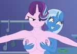  anthro big_breasts breasts digital_media_(artwork) eqamrd equine female female/female feral friendship_is_magic grope hair horn long_hair looking_at_viewer mammal my_little_pony nipples nude scene starlight_glimmer_(mlp) trixie_(mlp) 
