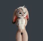  anthro brown_eyes crombieklause(artist) disney female jackie_hopps_(grummancat) lagomorph mammal nipples nude rabbit solo zootopia 