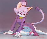  anthro blaze_the_cat breasts feline female grey_background mammal simple_background solo sonic_(series) sy_noon 