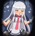  animated animated_gif between_breasts bouncing_breasts breasts gloves hangaku headgear implied_sex kantai_collection long_hair murakumo_(kantai_collection) necktie necktie_between_breasts pantyhose pink_neckwear remodel_(kantai_collection) silver_hair solo white_gloves 