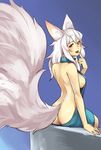  :d animal_ears ass backless_dress backless_outfit bare_back bare_shoulders blush borrowed_character breasts commentary dress english_commentary finger_to_mouth fox_ears fox_tail from_behind gift_art halterneck index_finger_raised large_breasts large_tail long_hair looking_at_viewer looking_back maritan_(pixelmaritan) meme_attire naked_sweater open_mouth original red_eyes shoulder_blades sideboob sitting smile solo sub-tan sweater sweater_dress tail turtleneck turtleneck_sweater virgin_killer_sweater white_hair 