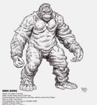  arthur_adams fur giant_monster godzilla_(series) kaijuu king_kong king_kong_(series) monochrome monster toho_(film_company) 