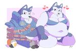  &lt;3 anthro armello armor big_breasts bra breasts canine cleanplague clothing female huge_breasts kneeling looking_away magna_(armello) mammal multiple_scenes overweight overweight_female panties slightly_chubby solo thick_thighs underwear wolf 