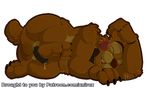  2017 animatronic anthro bear bow eyes_closed five_nights_at_freddy&#039;s five_nights_at_freddy&#039;s_2 fur hair lying machine male mammal nude open_mouth penis robot simple_background sleeping solo teeth tongue toy_freddy_(fnaf) video_games white_background xnirox 