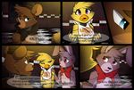  2017 animatronic avian bear bird bonnie_(fnaf) chica_(fnaf) chicken comic cristalwolf567 english_text five_nights_at_freddy&#039;s freddy_(fnaf) hat lagomorph machine mammal purple_eyes rabbit red_eyes robot text top_hat video_games 