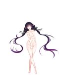  1girl aoi_nagisa_(artist) aoi_nagisa_(metalder) areolae bangs bare_arms bare_shoulders barefoot black_bow black_hair blunt_bangs bow breasts censored closed_mouth cowboy_shot elf eyebrows_visible_through_hair feet gradient gradient_hair groin hair_bow hand_in_hair hand_on_hip hand_up highres knoll_(youkoso!) legs_apart long_hair looking_at_viewer low_twintails mage mosaic_censoring multicolored_hair navel nipples nude pointy_ears puffy_nipples purple_hair red_eyes red_hair slit_pupils small_breasts smile solo transparent_background twintails very_long_hair youkoso!_sukebe_elf_no_mori_e youkoso!_sukebe_elf_no_mori_he 