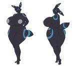  2017 anthro anthrofied areola big_breasts big_butt breasts butt deadpliss eeveelution female hand_on_butt ipan looking_at_viewer looking_back model_sheet navel nintendo nipples pok&eacute;mon pok&eacute;morph pussy simple_background smile solo umbreon video_games white_background 