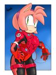  2017 amy_rose anthro argento armor black_nose clothing female gloves green_eyes hair headband hedgehog helmet hi_res mammal pink_hair science_fiction short_hair signature simple_background solo sonic_(series) spacesuit video_games 