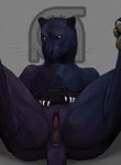  anthro anus black_panther breasts butt claws cosmiclife feline female flat_chested looking_at_viewer mammal panther pose presenting presenting_hindquarters solo 