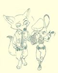  2017 anthro canine clothed clothing disney duo female fox fur judy_hopps lagomorph male mammal nick_wilde oibib police_uniform rabbit sketch uniform zootopia 