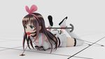  a.i._channel arms_behind_back ball_gag bondage brown_hair kizuna_ai long_hair 