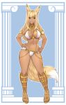  2019 5_toes animal_humanoid blonde_hair breasts canid canid_humanoid canine canine_humanoid clothed clothing female fox_humanoid hair humanoid iwbitu mammal midriff navel smile solo standing toes yellow_eyes 